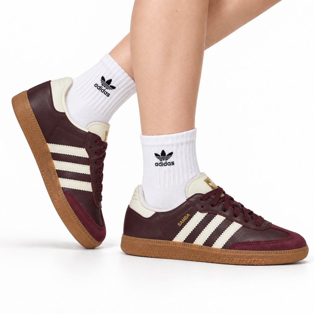 adidas Samba OG Maroon Gold Metallic Women's