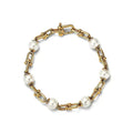 TIFFANY LINK BRACELET GOLD WITH FRESHWATER PEARLS