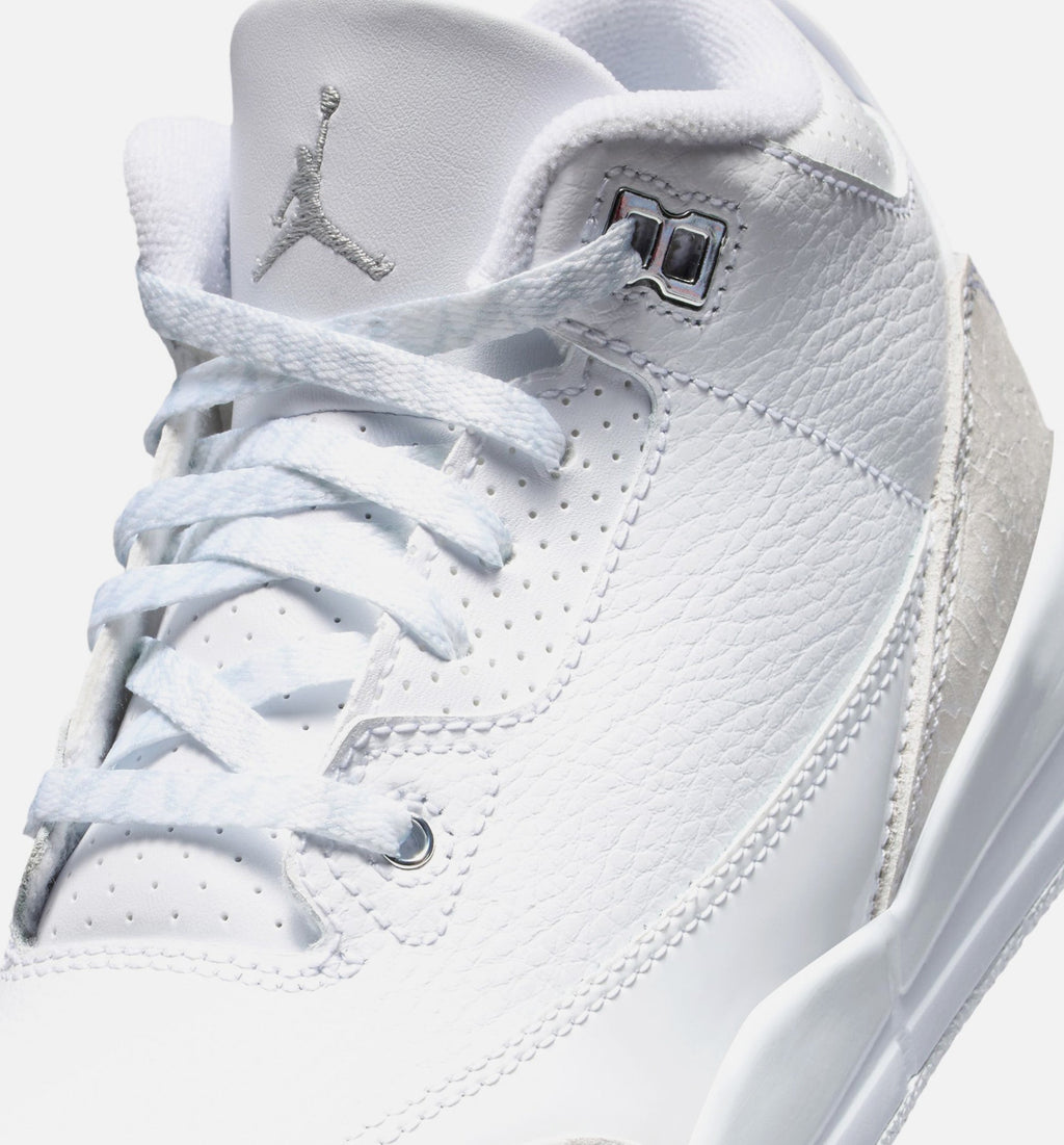 Air Jordan 3 Retro White Metallic Silver Preschool Lifestyle Shoes - White/Metallic Silver