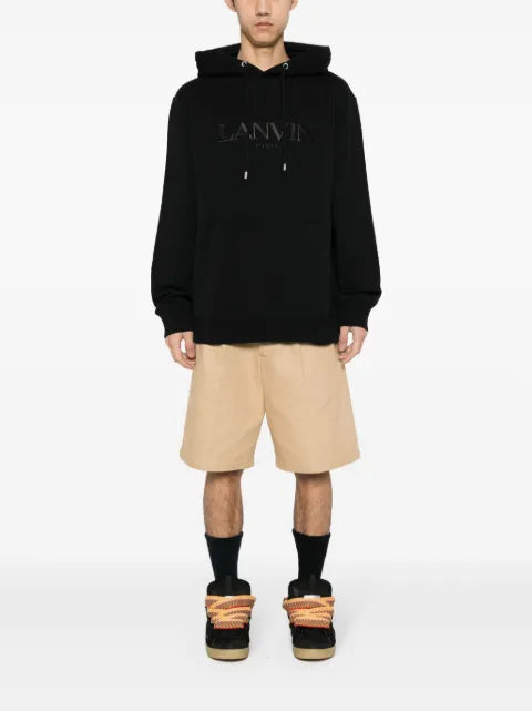 Lanvin embroidered-logo cotton hoodie