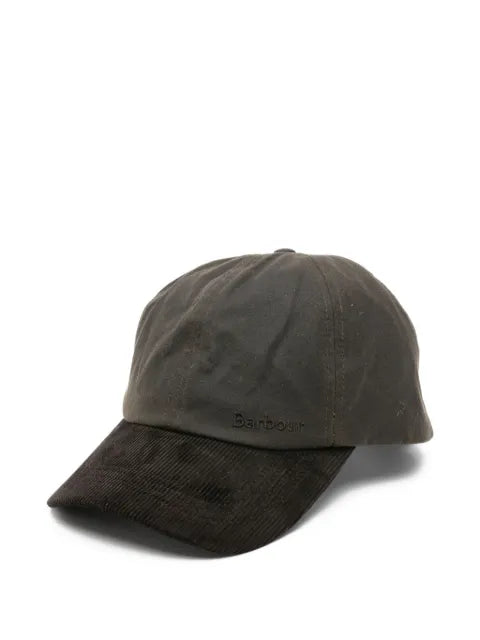Barbour baseball cap with corduroy panels