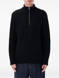 colorful standard ribbed half-zip sweater