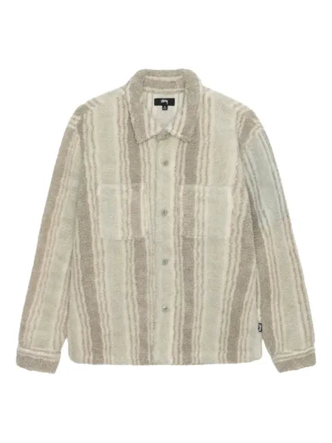 Stüssy stripe sherpa shirt