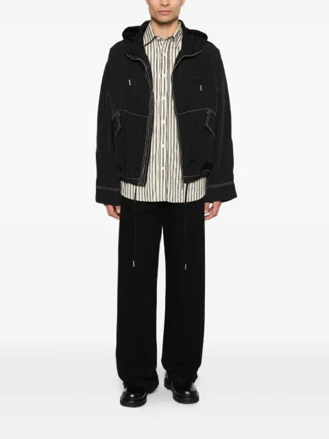 AMI Paris contrast-stitch hooded jacket