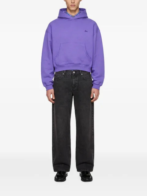 ERL logo-embroidered cropped hoodie