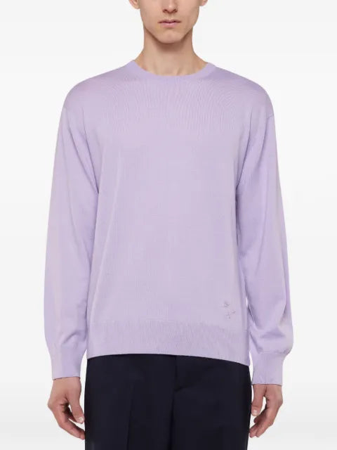 Laneus embroidered-detail crew-neck sweater