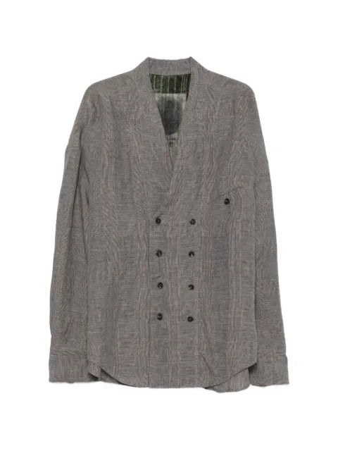 Ziggy Chen Prince of Wales double-breasted jacket