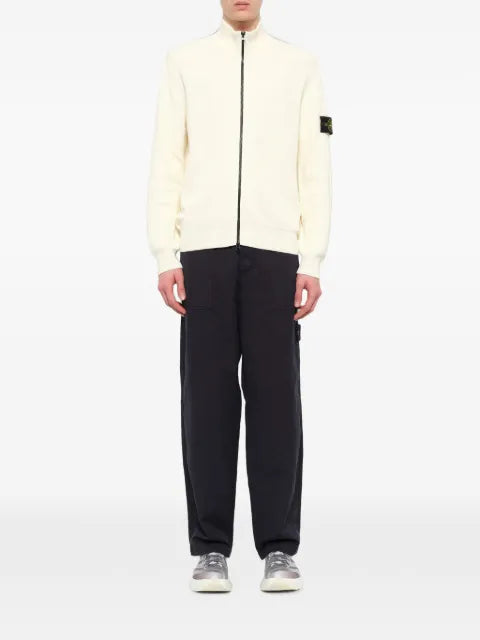 Stone Island ribbed zip-up cardigan