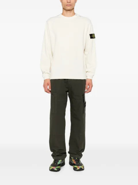 Stone Island logo-patch button-shoulder sweater