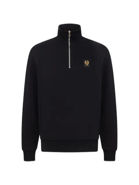 Belstaff quarter-zip logo-patch sweater