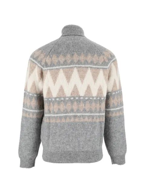 Peserico geometric-pattern roll-neck sweater