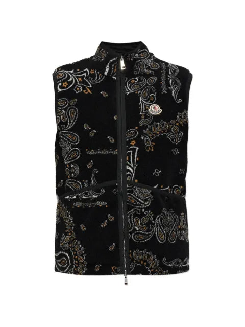 Moncler reversible vest with paisley pattern