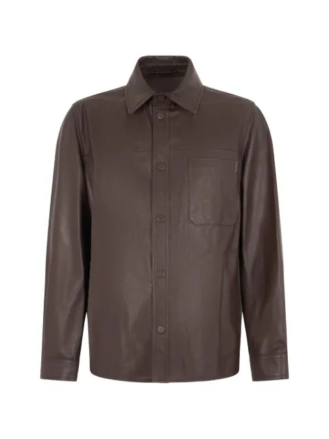slowear Montedoro chest-pocket leather jacket