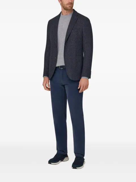 Boggi Milano blazer houndstooth cotton blend B jersey