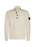 Stone Island button-placket logo-patch sweater