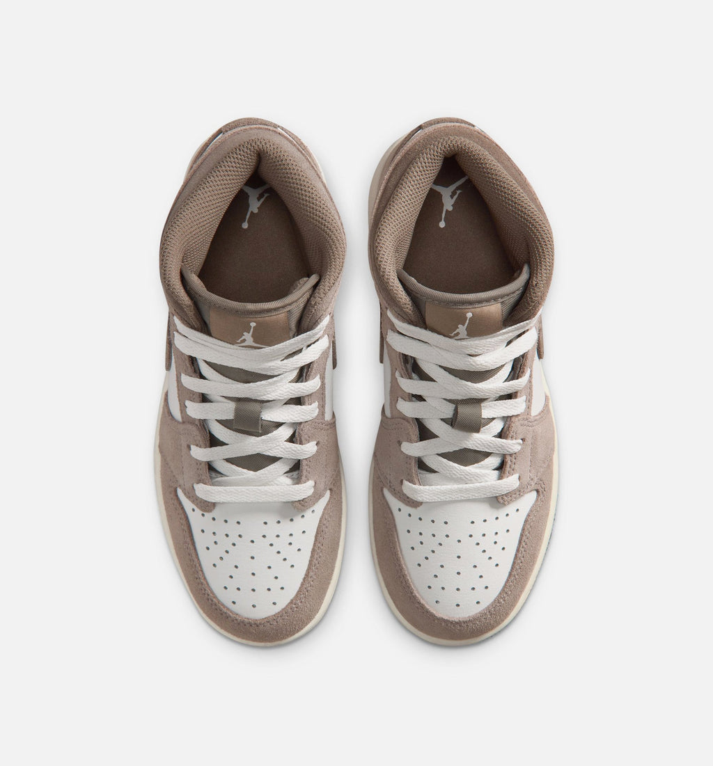 Air Jordan 1 Mid GS Sneakers | Enigma Stone/Olive Grey/Summit White