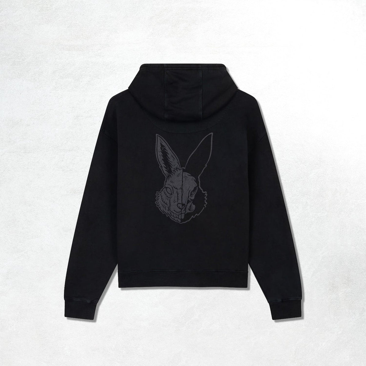 Acid Running Oversized Hoodie: Washed Black