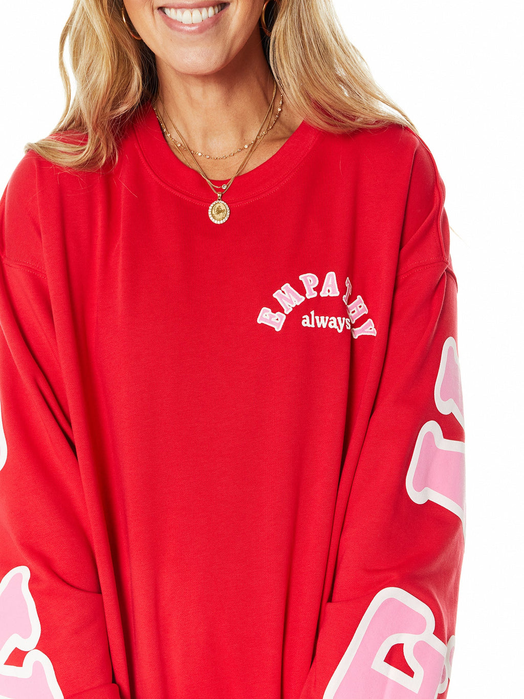 EMPATHY ALWAYS RED CREWNECK