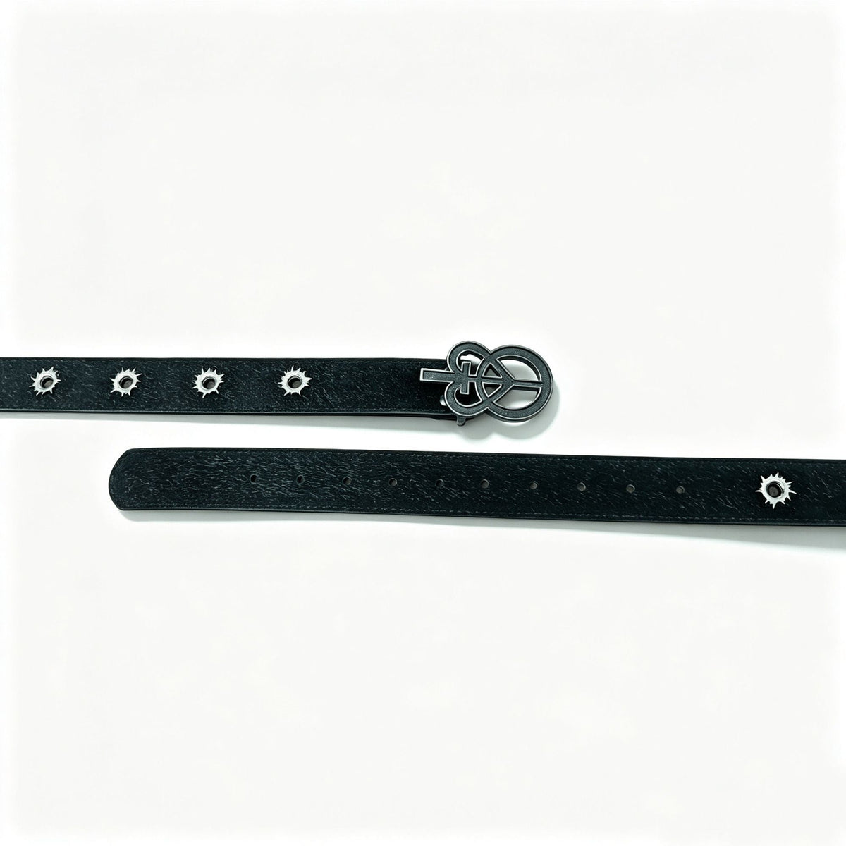 Punk Sunburst Eyelet Belt Vintage Symbol Buckle Faux Horsehair Waist