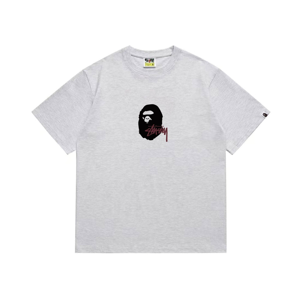 BAPE Burgundy Ape Wordmark Graphic T-Shirt
