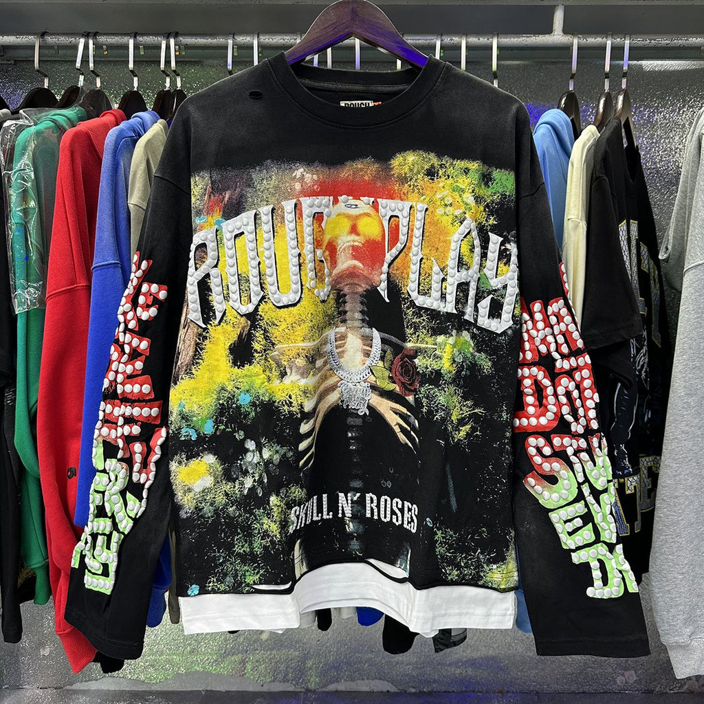 Rough Play Skull & Roses Long-Sleeve T-Shirt