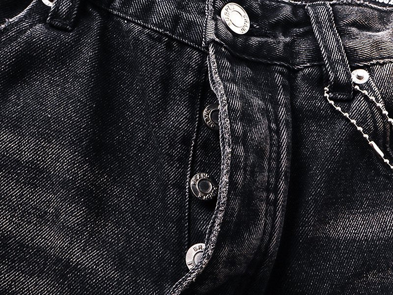 Purple Brand Black Washed Distressed Jeans