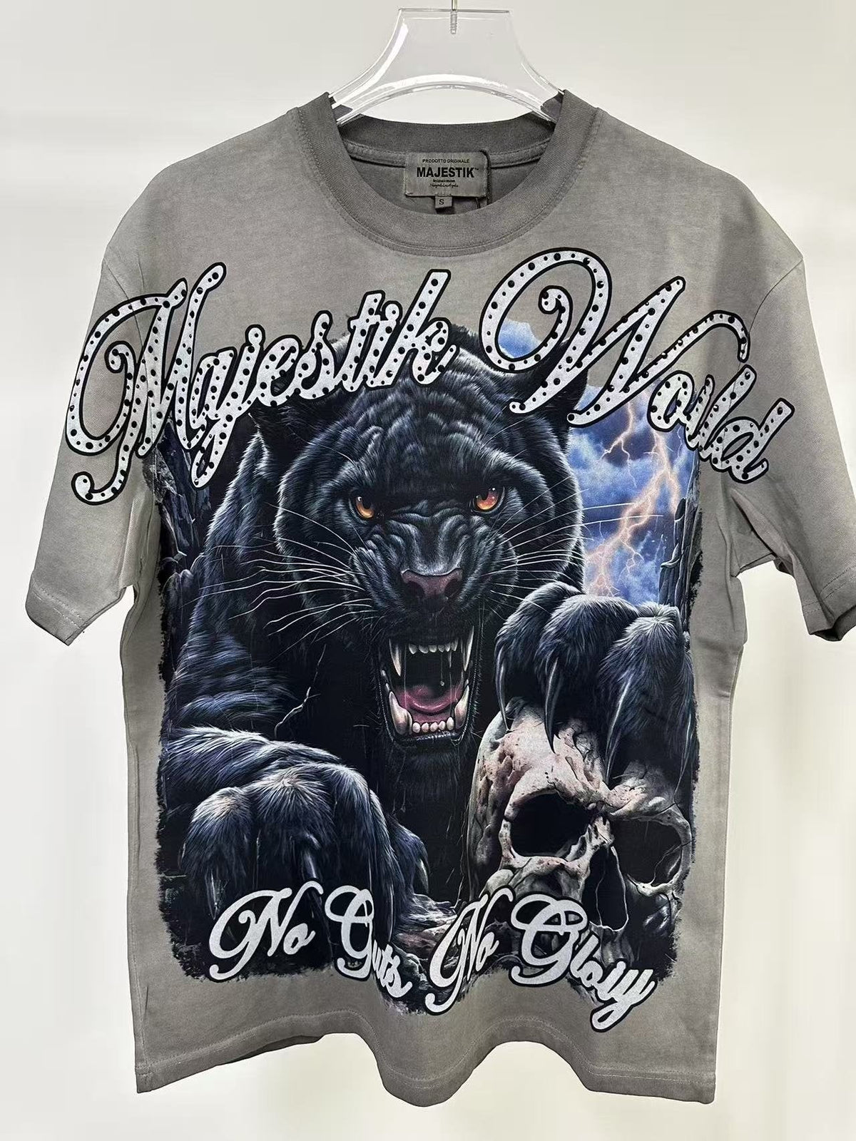 MAJESTIK Panther Skull Graphic T-Shirt
