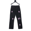 Chrome Hearts Blak Cross-Pink Jeans
