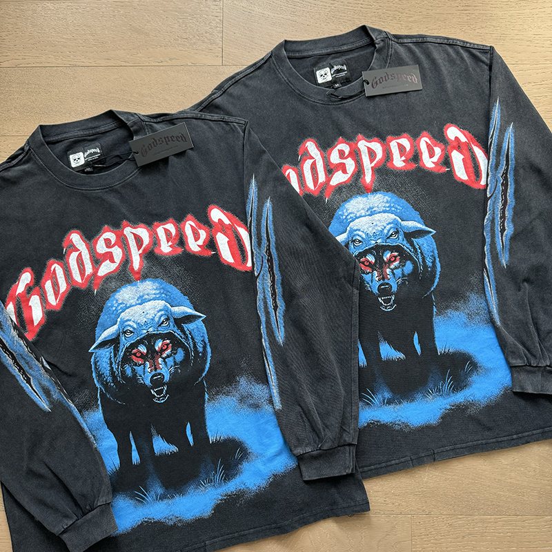 Godspeed Bear Graphic Long-Sleeve T-Shirt
