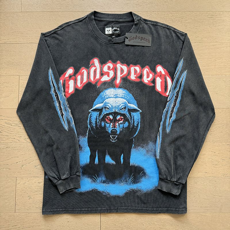 Godspeed Bear Graphic Long-Sleeve T-Shirt