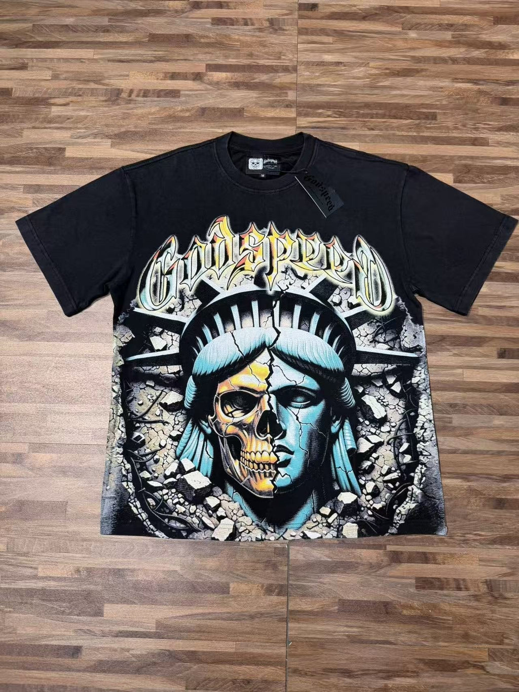 Godspeed Out of Many One Liberty Skull Graphic T-Shirt