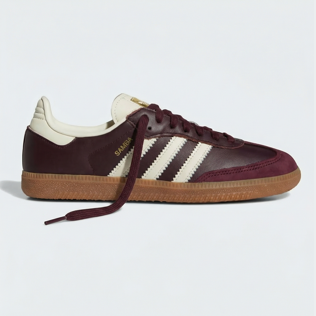 adidas Samba OG Maroon Gold Metallic Women's