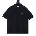 Stone Island logo polo shirt black