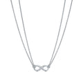 TIFFANY SILVER INFINITY DOUBLE CHAIN NECKLACE