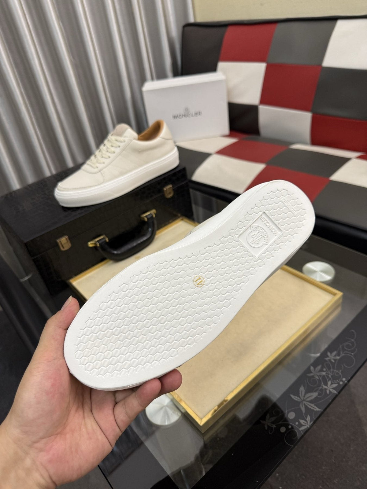Moncler Men's Off-White Low-Top Sneakers
