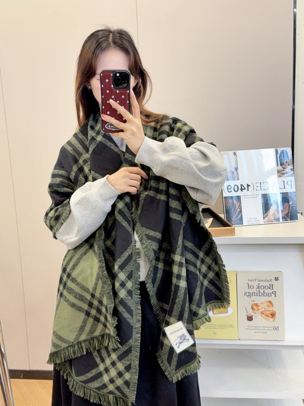 Burberry Plaid Fringed Scarf