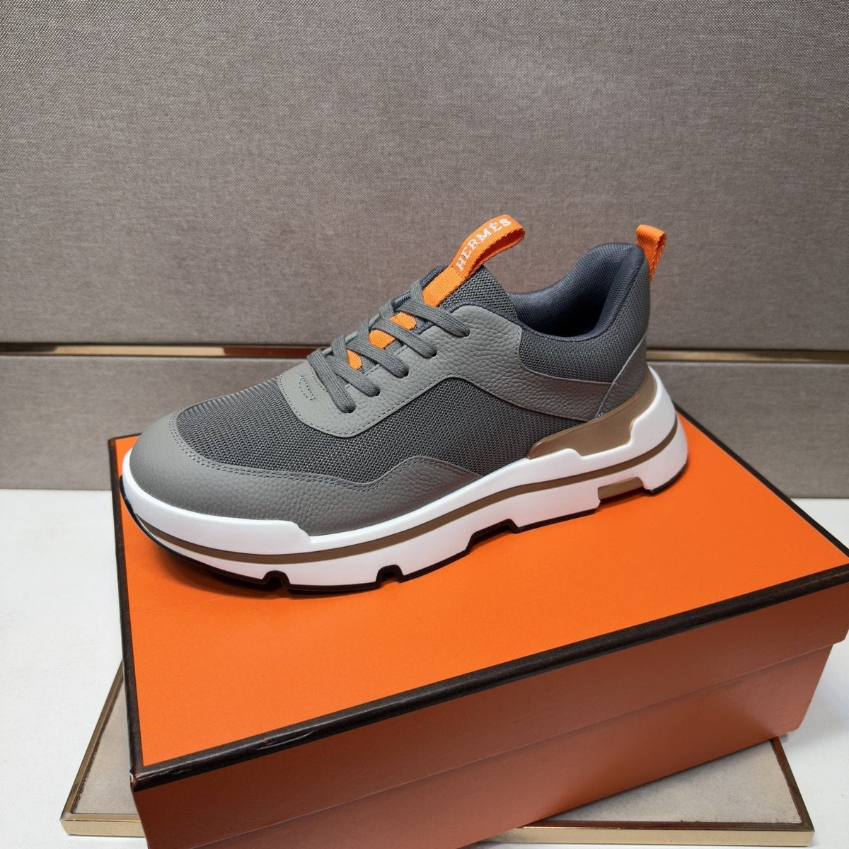 Hermès Men's Panel Lace-Up Casual Sneakers