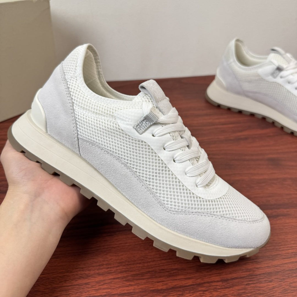 Brunello Cucinelli Mesh and Suede Sneakers