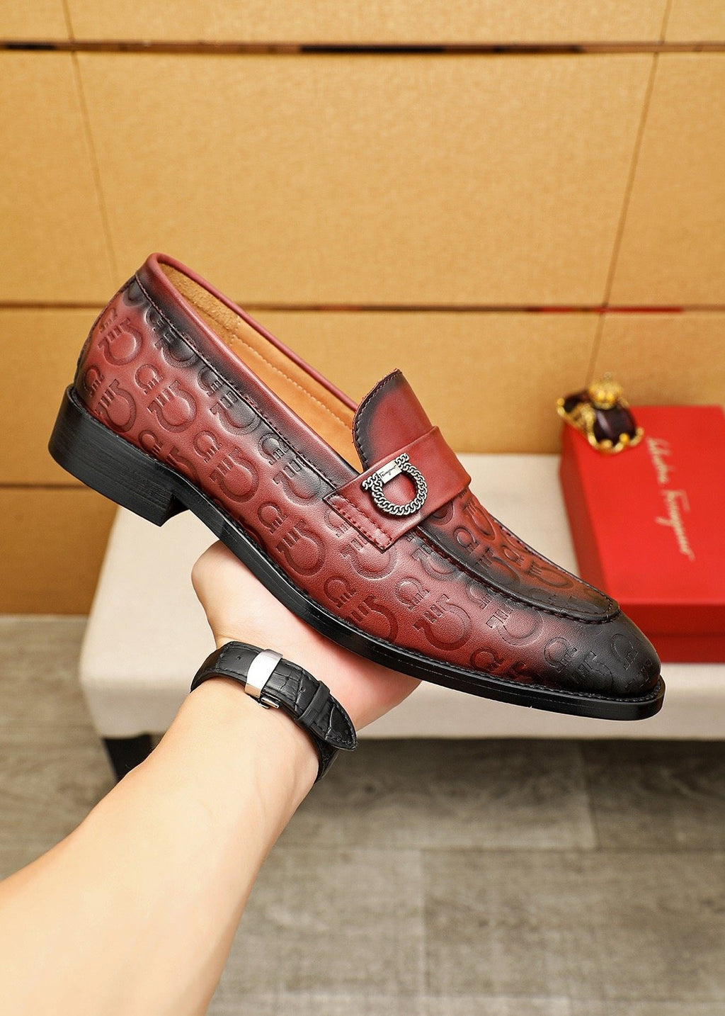 Ferragamo Embossed Slip-On Shoes