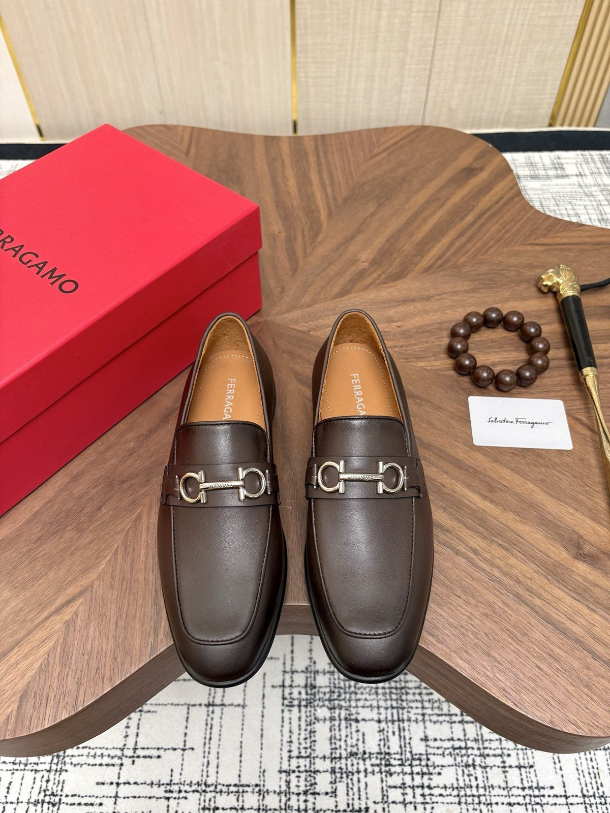 Ferragamo Men's Metal Bit Loafers - Leather Lining