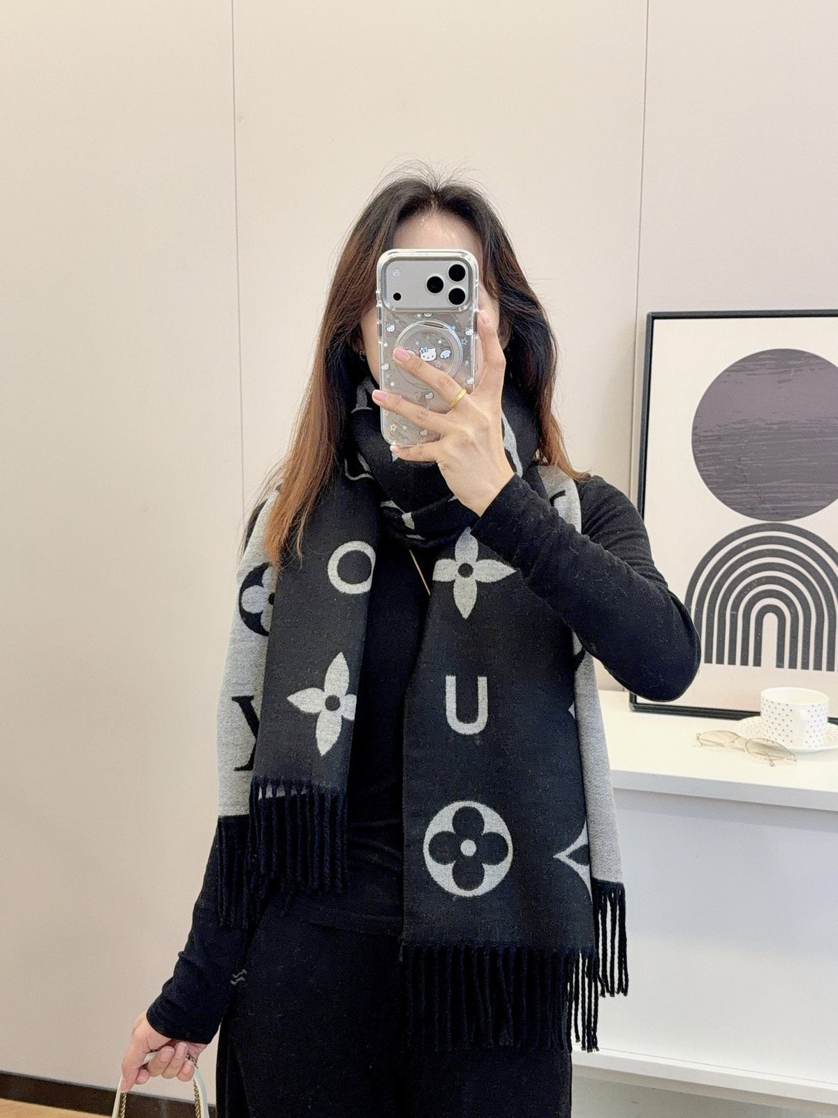 Louis Vuitton Monogram Fringe Scarf