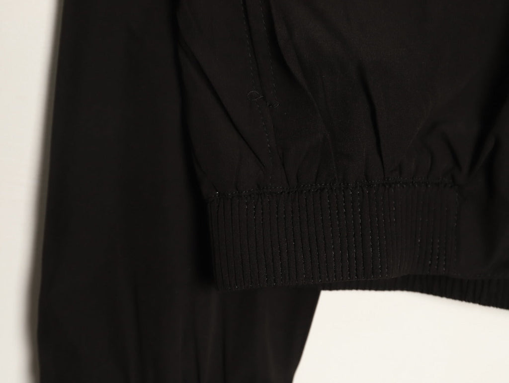 Dior Tonal Chest-Badge Stand-Collar Zip Jacket - Black