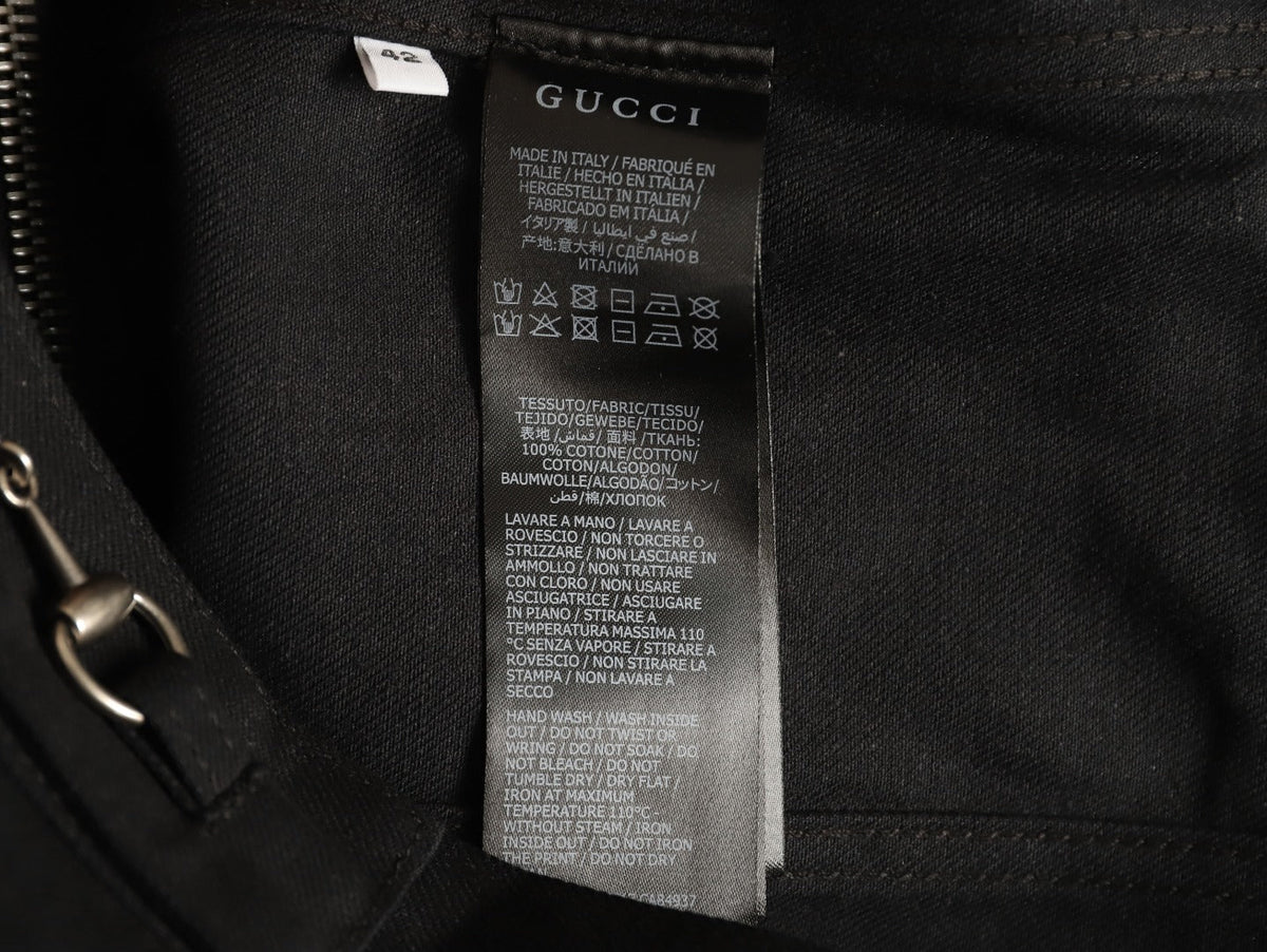 Gucci Horsebit-Style Hem Stand-Collar Zip Jacket - Black