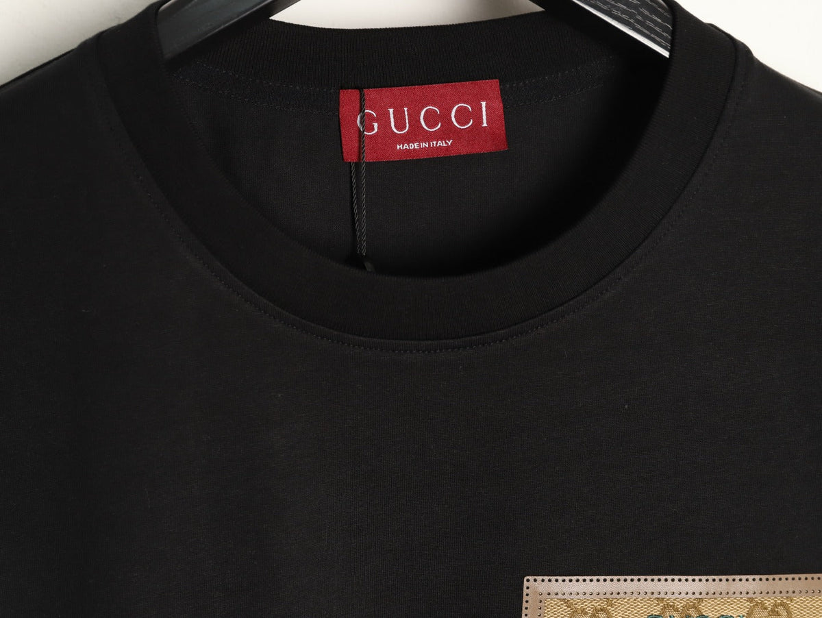 Gucci Monogram-Style Pocket-Patch Short-Sleeve T-Shirt - Black